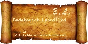 Bedekovich Leonárd névjegykártya